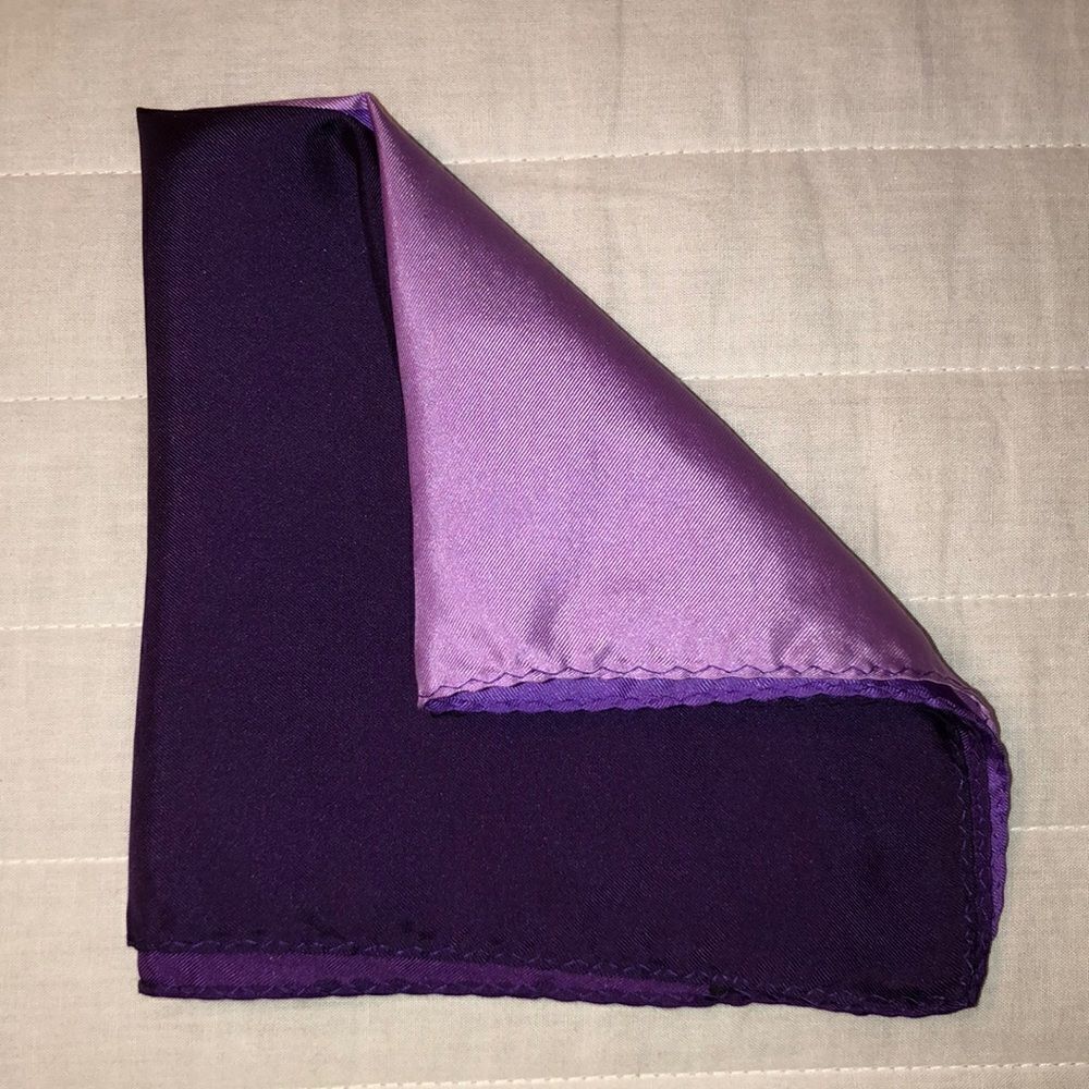 Lavender shades plum and purple 💯 Silk Pocket Square - Picture 2 of 9